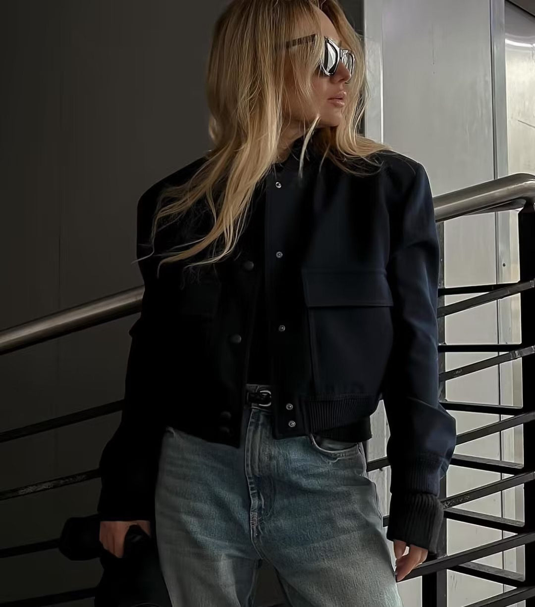 Drune | Bomberjacke - Minimalistisches Design - Leichte Schicht - Streetwear-Essential