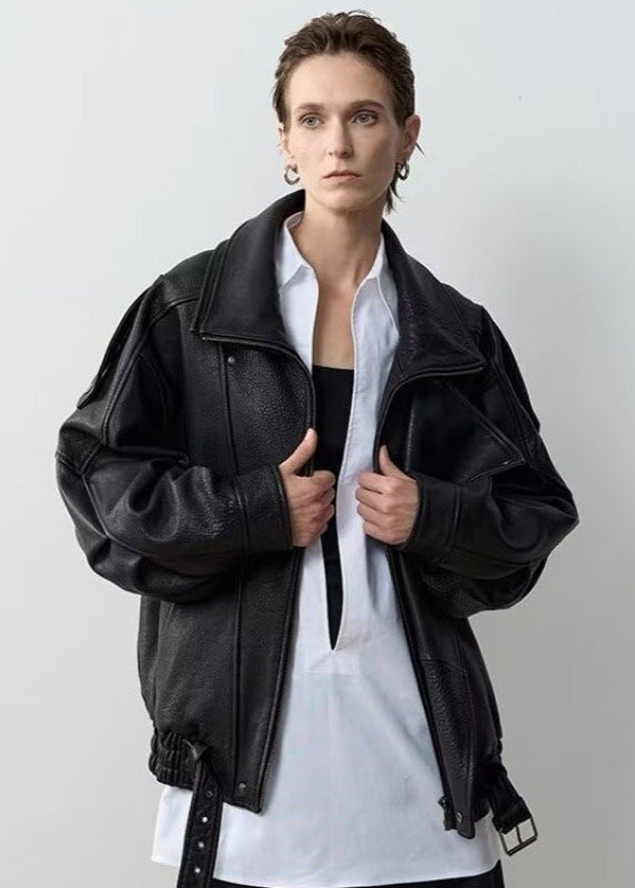 Drune | Leder Bikerjacke – Vintage-inspiriertes Statement