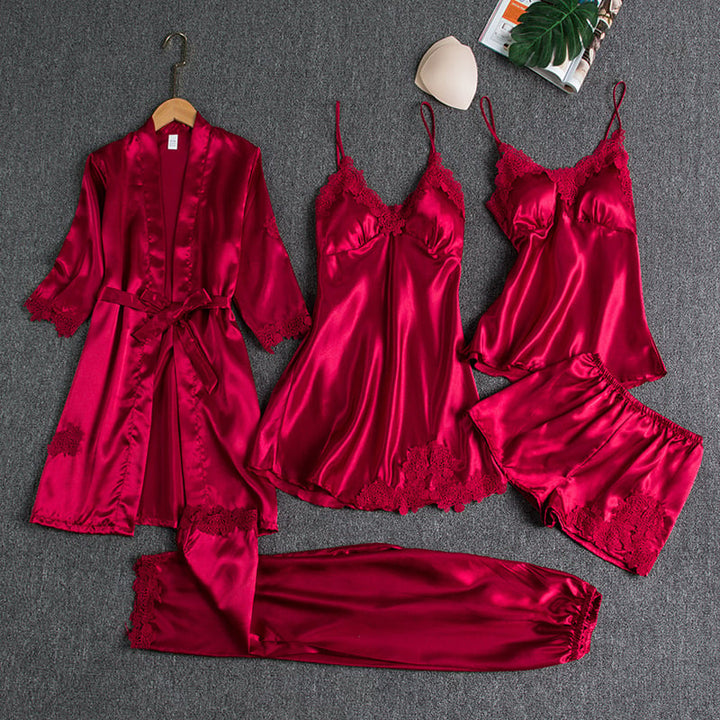Drune | Luxuriöses Satin Nachtkleid Set