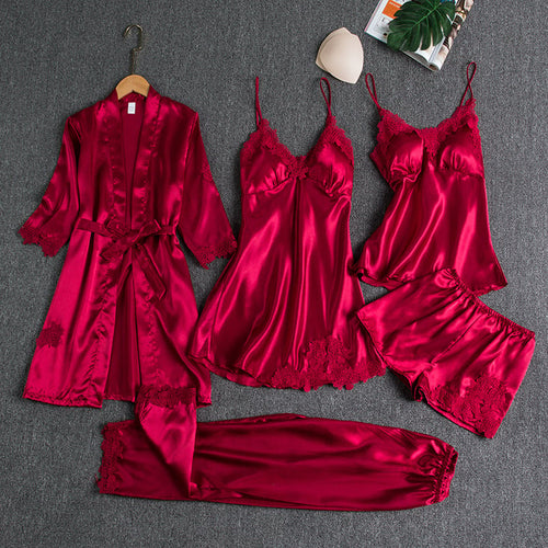 Drune | Luxuriöses Satin Nachtkleid Set