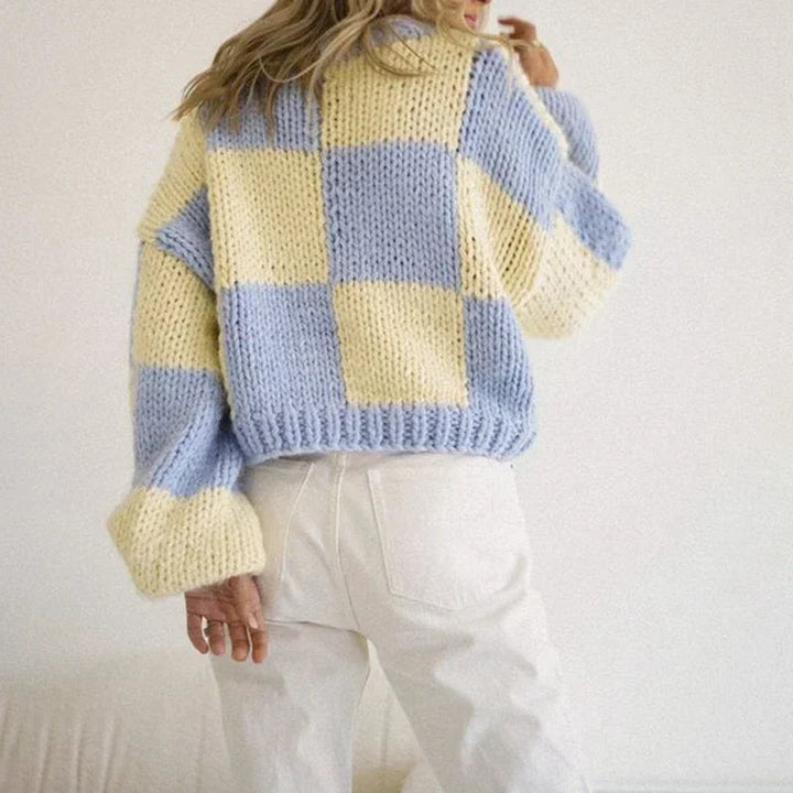 Drune | Cozy plaid short sweater