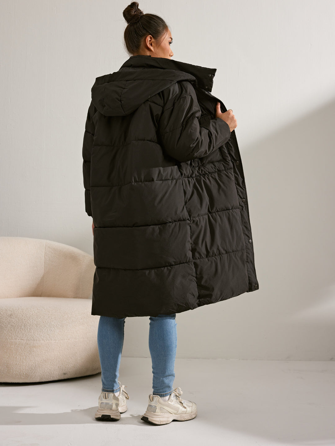 Drune | Halblange Fleece Winterjacke mit Kapuze für Frauen - Perfekt für Wintertage