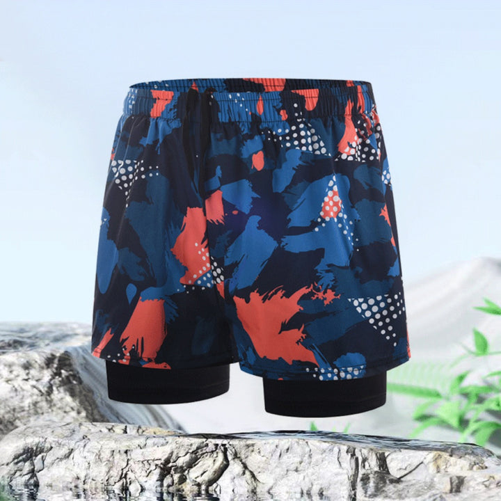 Drune | Doppellagige Herren Sport Fitness Anti-Peinlichkeit Strandhose