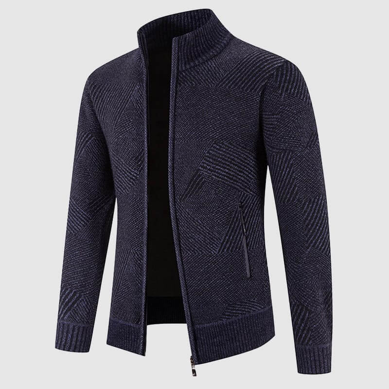 Drune | Herren geometrisches Strick-Cardigan-Jacke
