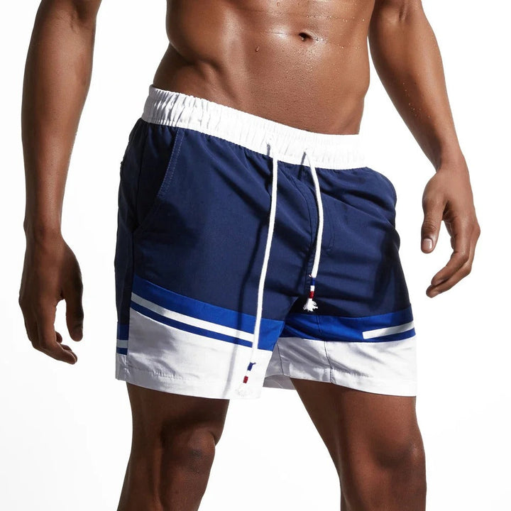 Drune | Schnell Trocknende Badeshorts für Männer mit Farbblock-Patchwork