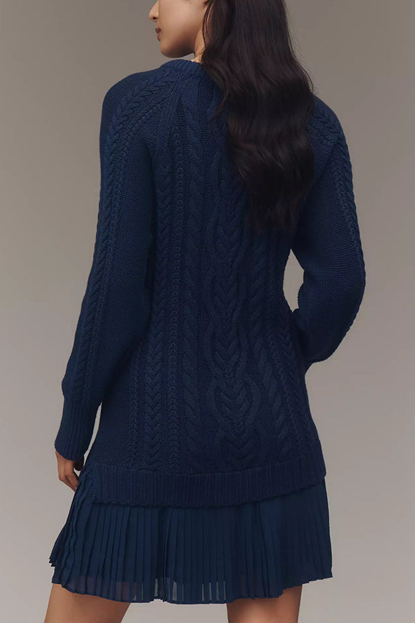 Drune | Kleid mit Falten am Chiffon-Saum