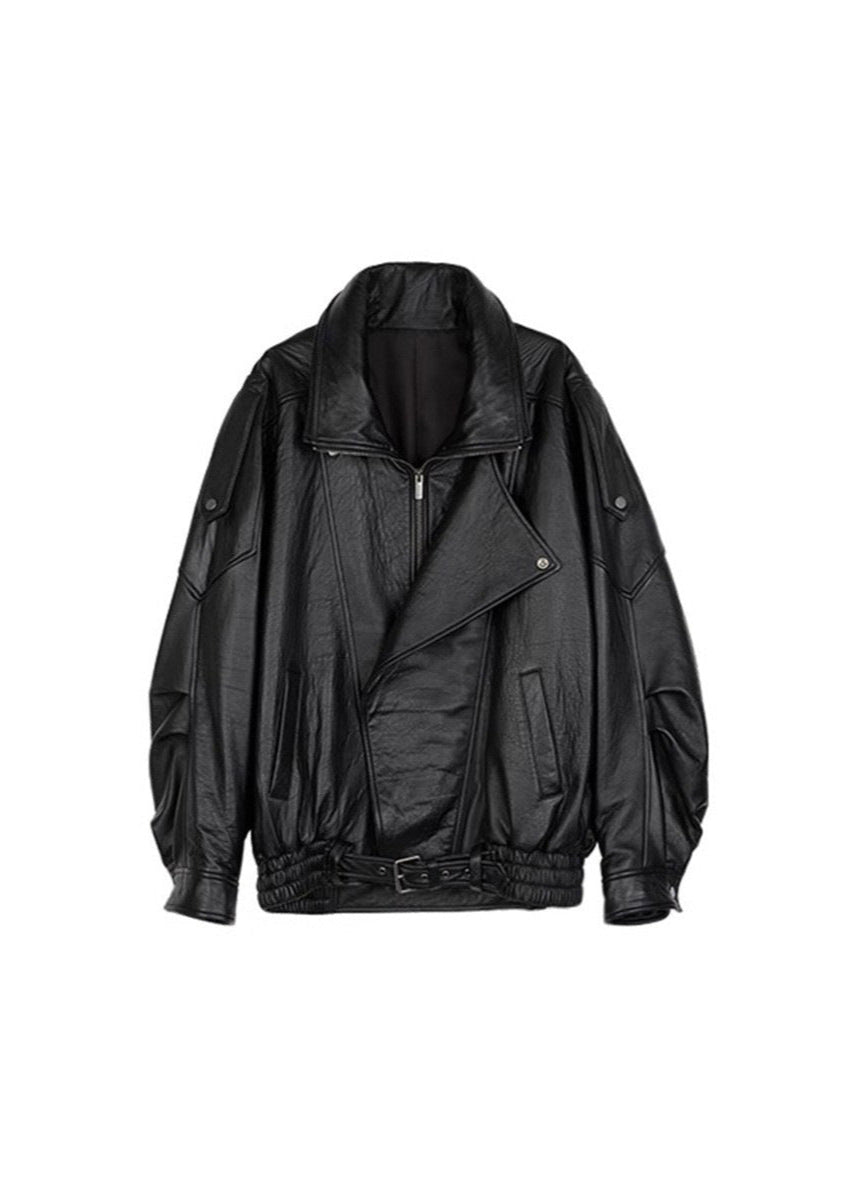Drune | Leder Bikerjacke – Vintage-inspiriertes Statement