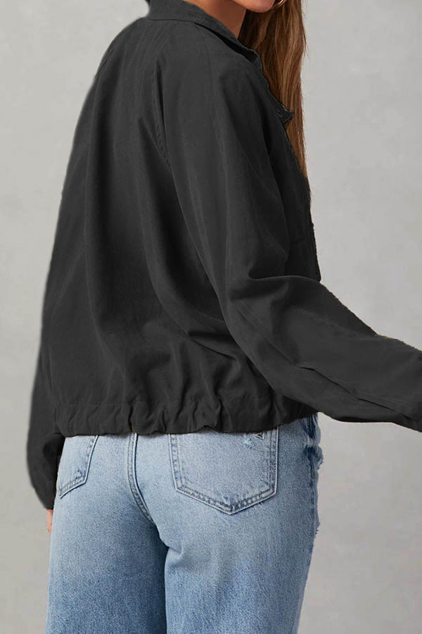 Drune | kariert Revers Mehrknopf-Zwei-Taschen-Midi-Jacke