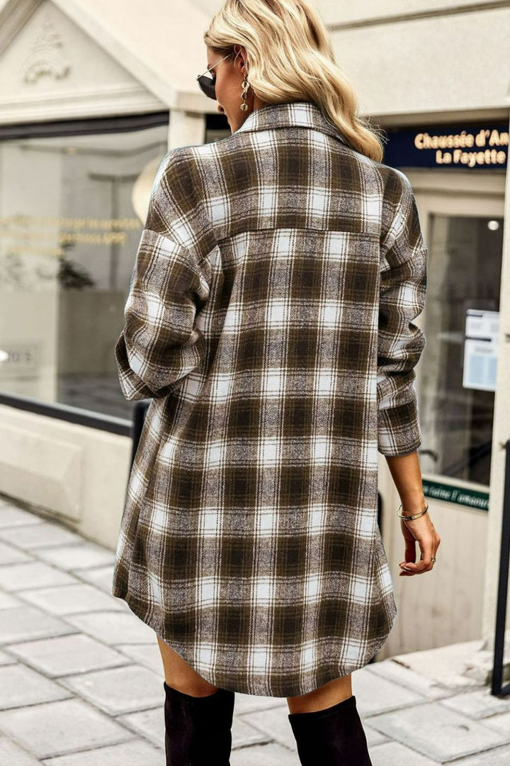 Drune | Karierte Kurze Hemdjacke mit abgerundetem Saum