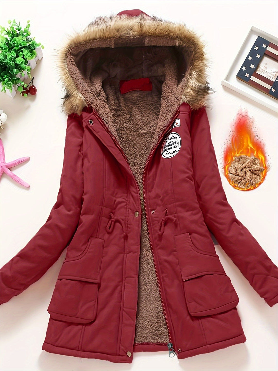 Drune | Lange Puffer Winterjacke mit Kapuze für Frauen - Perfekt für kalte Tage