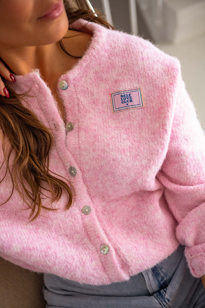 Drune | Chic pink quilted cardigan for layered looks