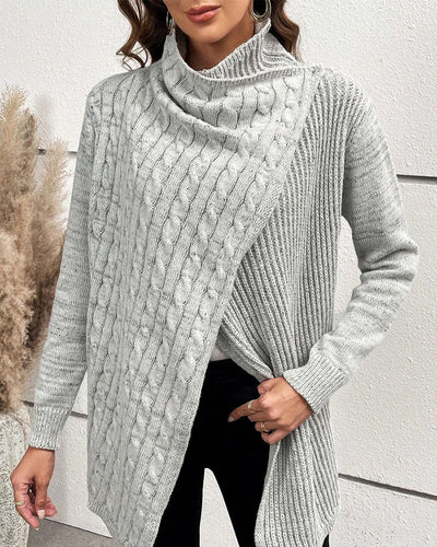 Drune | Lässiger Einfarbiger Pullover mit Schlitz