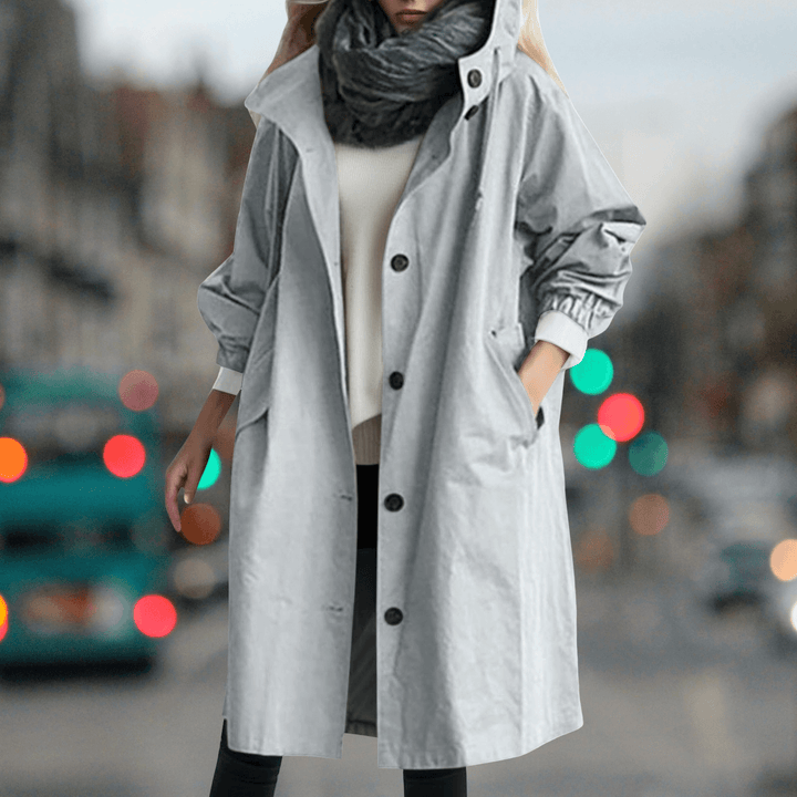 Drune | Damen Wasserdichter Teddy Fleece-Trenchcoat