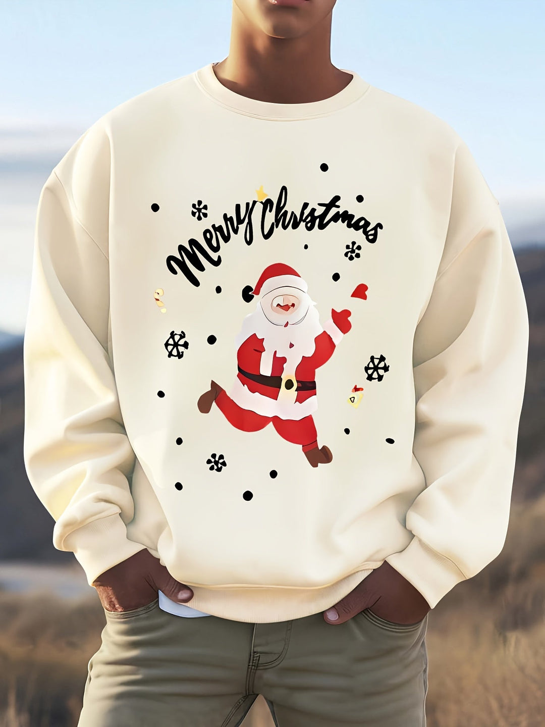 Drune | Sweatshirt mit Weihnachtsmotiv Baumwolle Frohe Weihnachten Design