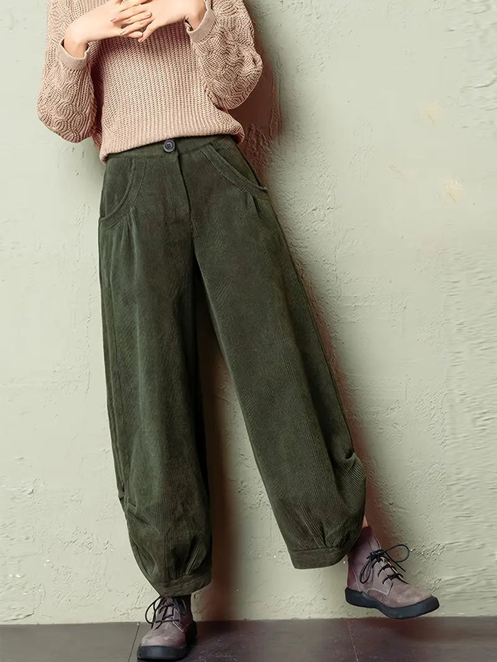 Drune | Plissierte Corduroyhose
