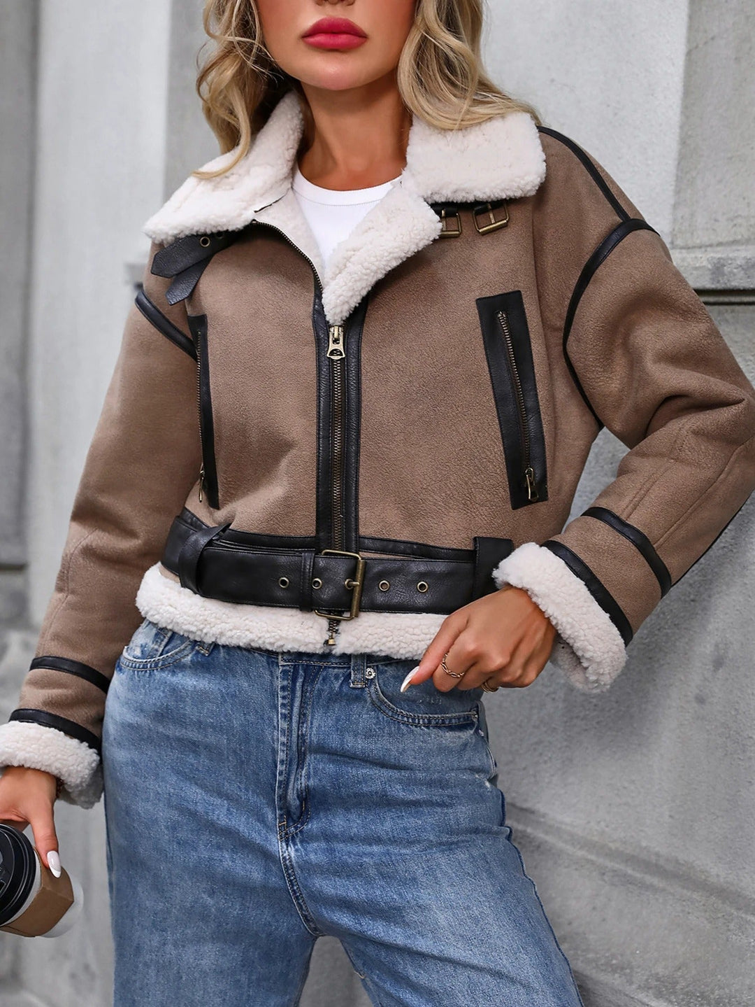 Drune | Velvet short jacket with zipper detail
