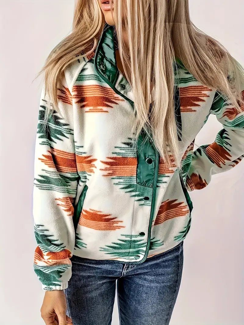 Drune | Aztekmuster Jacke mit Knopfverschluss