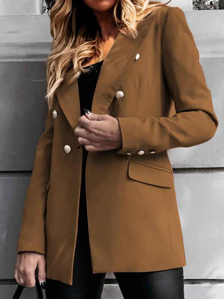 Drune | Lange Elegante Damenblazer Mit Doppelter Knopfleiste