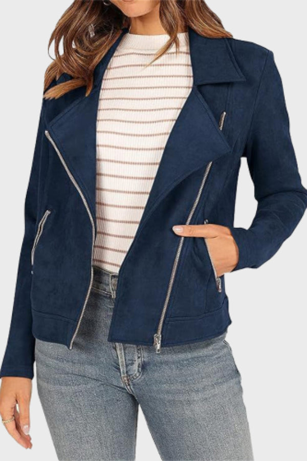 Drune | Wildleder Cropped Bikerjacke