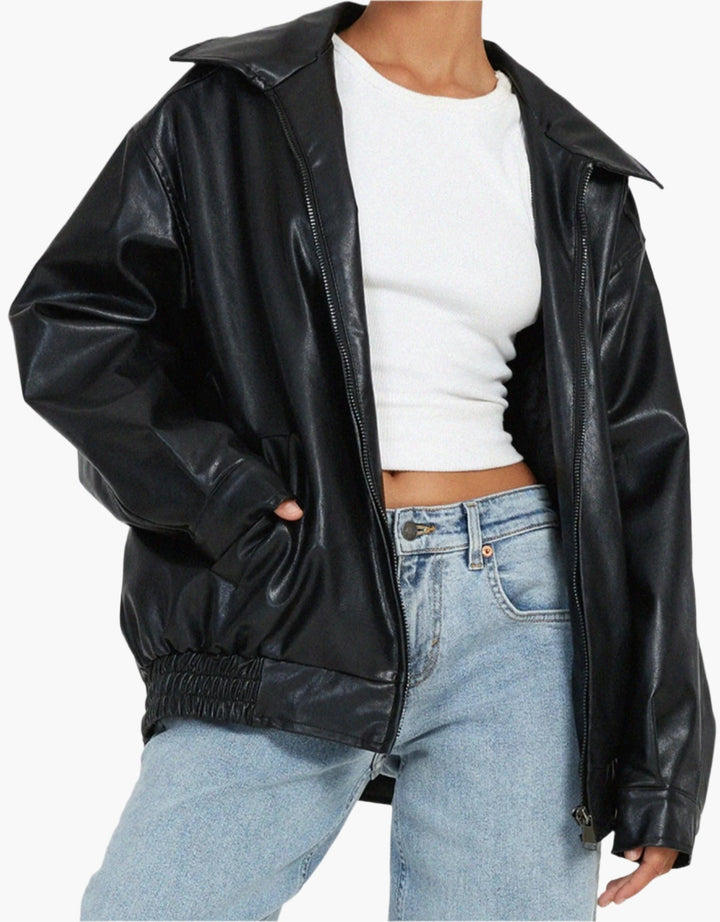 Drune | Oversize Kunstlederjacke - Modischer Streetstyle-Look für Freizeit & Alltag