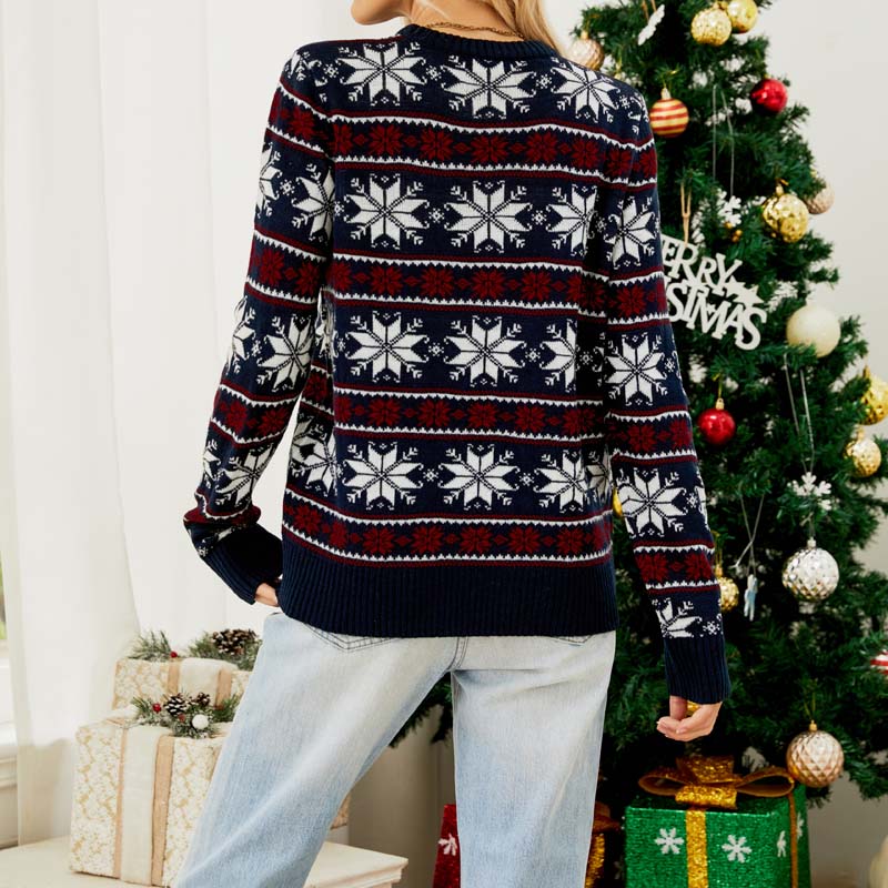 Drune | Weihnachtlicher Strickpullover Mit Winterdesign