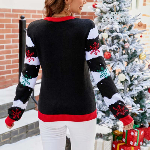 Drune | Lustiger Weihnachtsstrickpullover für Damen mit Motiv