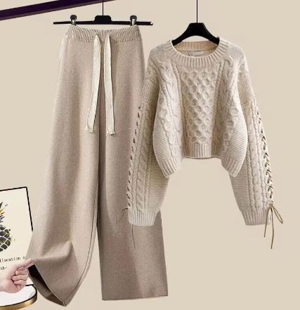Drune | Strickpullover Weite Lockere Beine Zweiteiliges Satz
