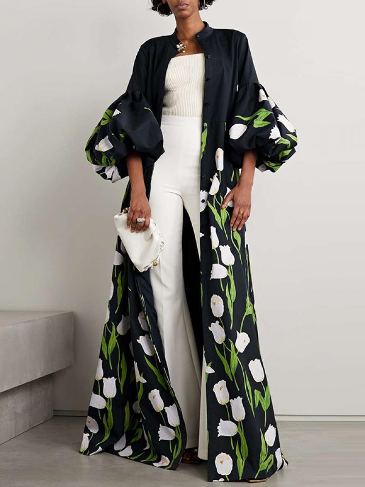 Drune | Trenchcoat mit Floralem Muster