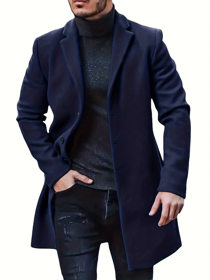 Drune | Elegante mittellange Winterjacke mit einfacher Knopfverschluss für Männer - Ideal für den Winter