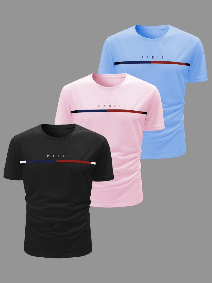 Drune | 3 Pack Herren Lässig Kurzarm T-shirts