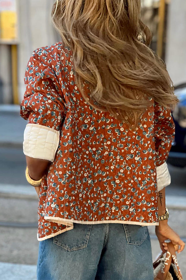 Drune | Baumwolle florale Kontrast Baumwolljacke