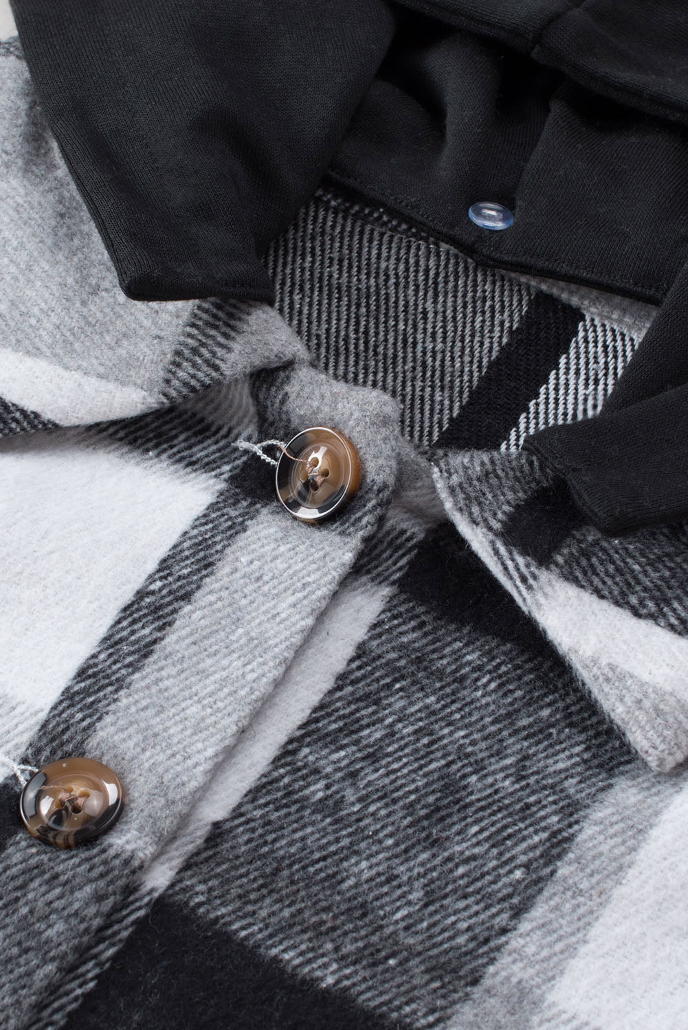 Drune | Gitterhemdenjacke mit Kapuze Polyester Lässig und Trendy
