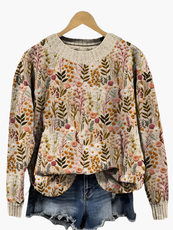 Drune | Pullover im floralen Vintage-Stil - Ideal für Freizeit und Alltag