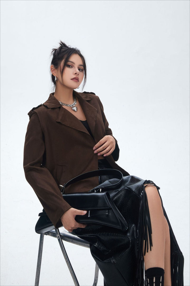 Drune | Offene Front Bikerjacke
