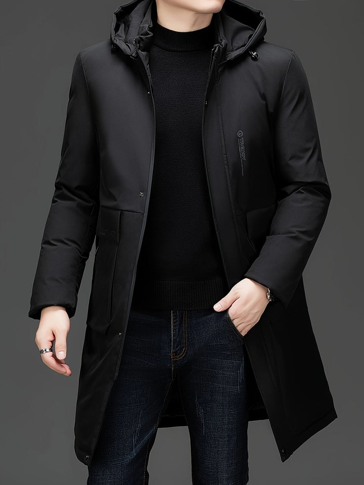 Drune | Lange Winterjacke mit Kapuze Polyester Warm und Windabweisend
