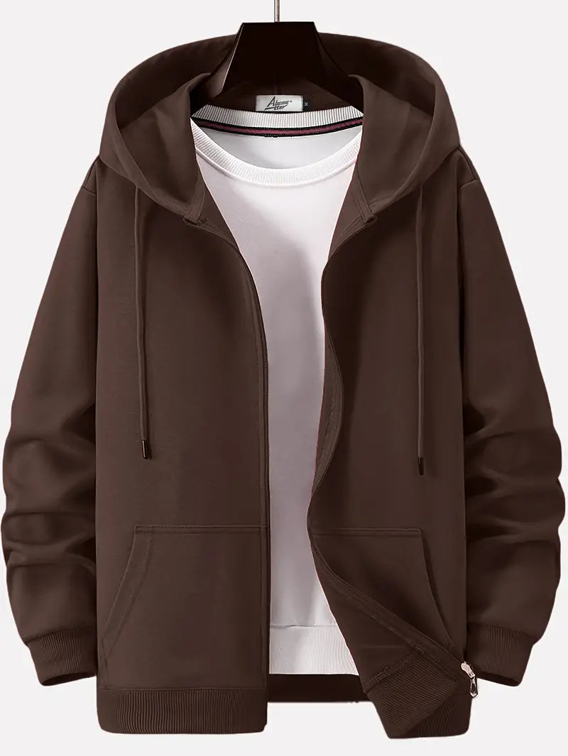 Drune | Lässiger Herbst Full Zip Hoodie mit Kordelzug für Männer