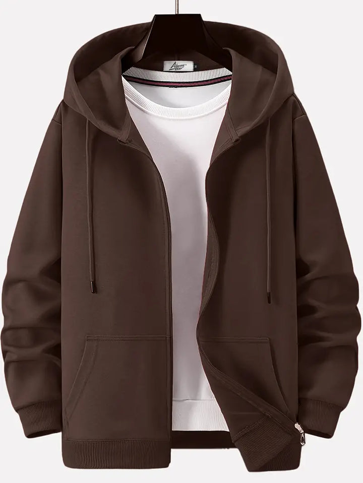 Drune | Lässiger Herbst Full Zip Hoodie mit Kordelzug für Männer