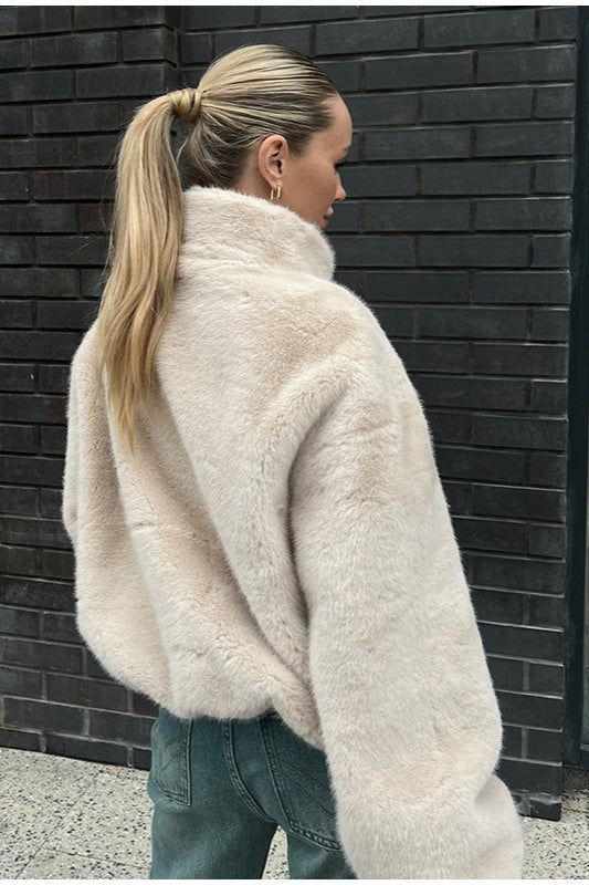 Drune | Kragen Kunstpelz Kurzjacke
