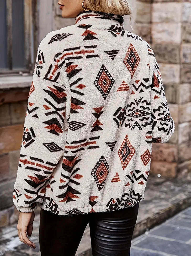 Drune | Elegante Fleecejacke mit Geometrischem Muster