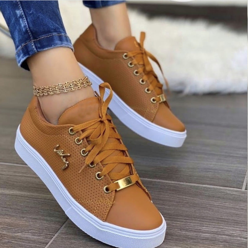 Drune Damen-Sneaker: Flache, atmungsaktive Schnürschuhe für Mädchen"