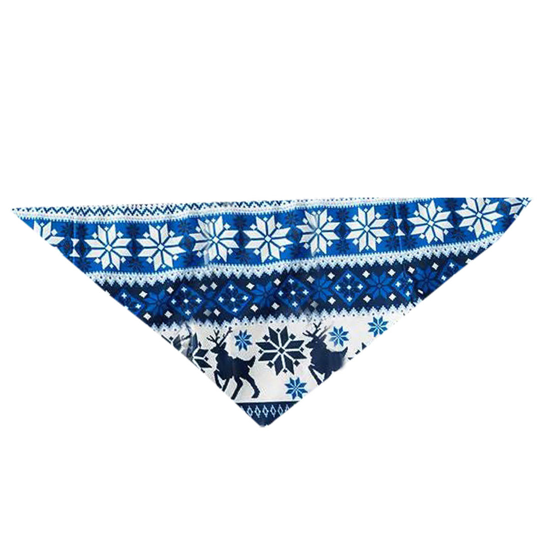 Drune | Wir sind Familie 2025 Weihnachts-Pyjama-Set - Marineblaues Oberteil Blaue und Weiße Nordische Musterhosen Weiße Textgrafik