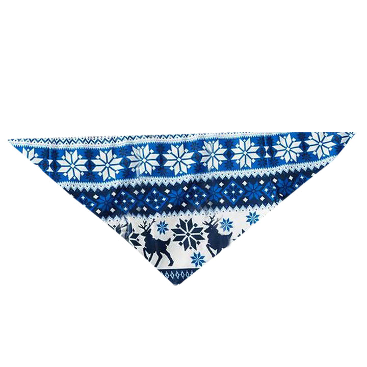 Drune | Wir sind Familie 2025 Weihnachts-Pyjama-Set - Marineblaues Oberteil Blaue und Weiße Nordische Musterhosen Weiße Textgrafik