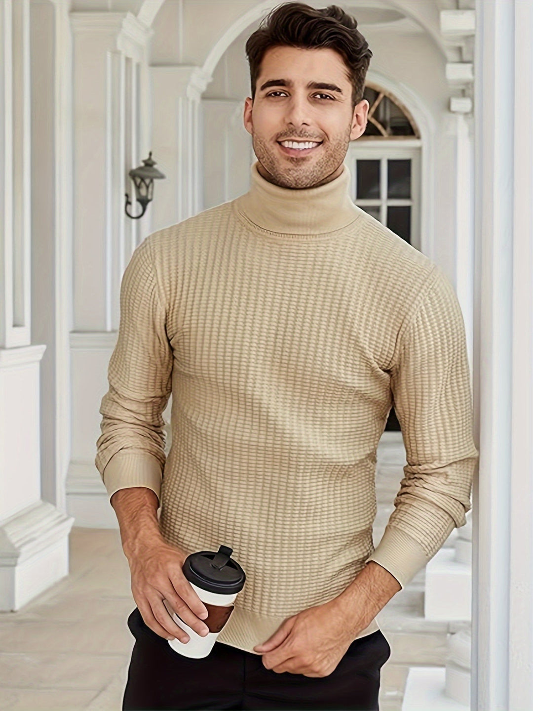 Drune | Rollkragenpullover Waffelstrick Polyester-mix