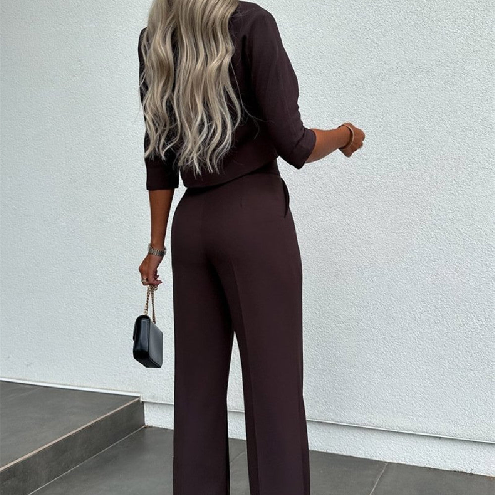 Drune taillierte Weitbein-Mode-Tops