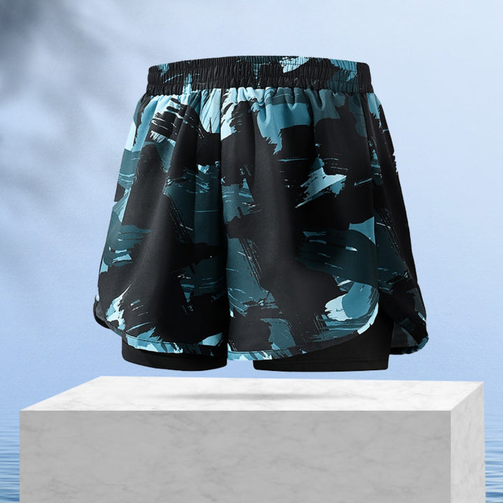 Drune | Doppellagige Herren Sport Fitness Anti-Peinlichkeit Strandhose