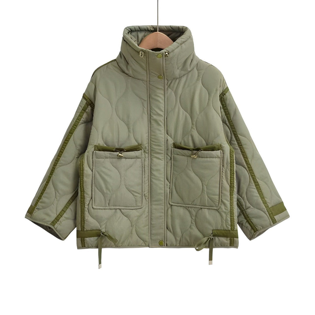 Drune | Women's hip-length cotton jacket with stand-up collar and drawstring