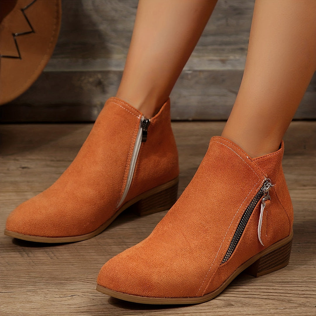 Drune - elegante spitze Stiefeletten mit Absatz und Reißverschluss