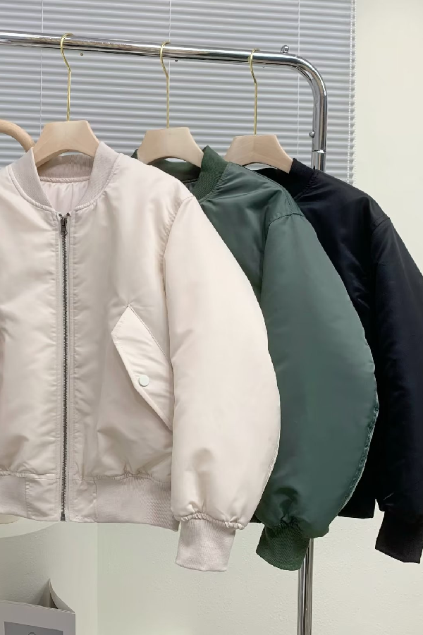 Drune | Kragen Verdickte Einseitige Flugjacke Baseballjacke