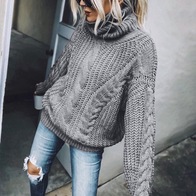 Drune | Chunky Strickpullover mit Rollkragen Weich und Warm Kabelstrick