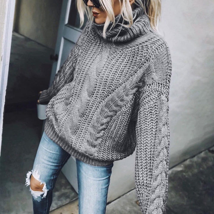 Drune | Chunky Strickpullover mit Rollkragen Weich und Warm Kabelstrick
